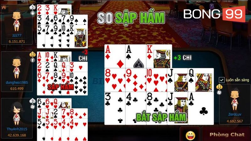 Game Mậu Binh có quy định rõ ràng về quy trình và cách so sánh các chi bài